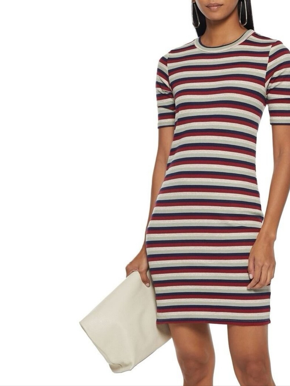 Stateside Cycle Court Ribbed T-Shirt Dress Size M Fitted Casual Athleisure Soft